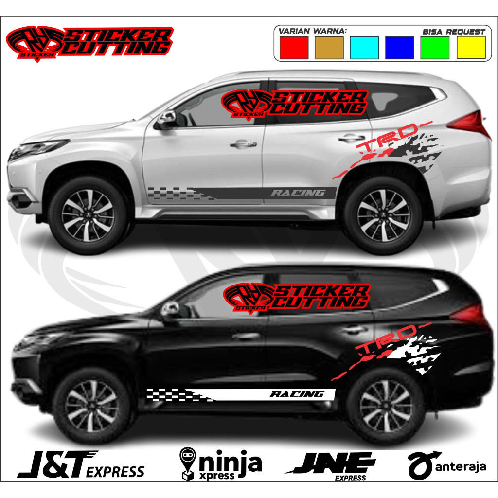STICKER MOBIL PAJERO SPORT RACING LAMA STICKER AKSESORIS PAJERO