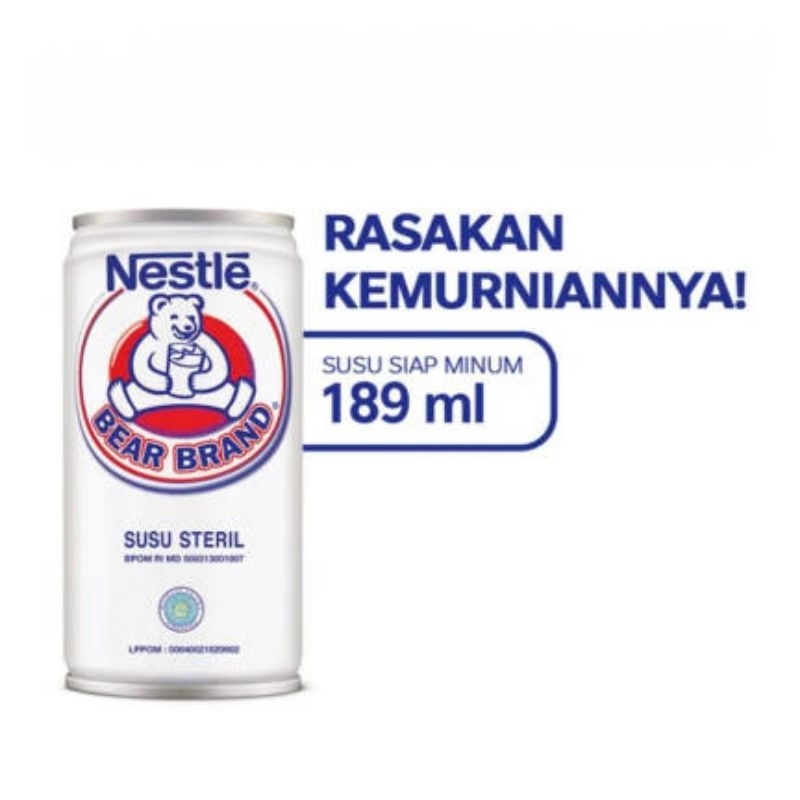 

BEAR BRAND SUSU KALENG STERIL 189 ML/ SUSU BERUANG SUSU STERIL