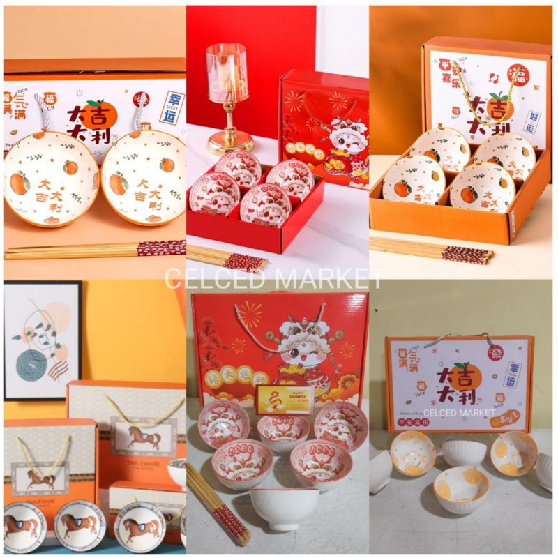

HAMPERS IMLEK MANGKOK KERAMIK SET PREMIUM LUCKY CAT | PARCEL KADO GIFT SET CNY IMLEK