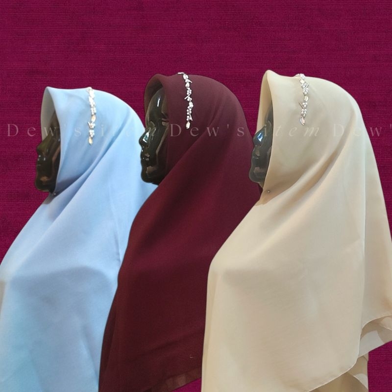 Jilbab Segiempat Bella Square Bando Payet - Hijab Segitiga