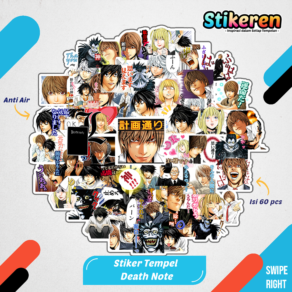 

Stiker Death Note L Yagami Anime Kartun Film Paper Vinyl Dekorasi Laptop Koper Tumbler Kulkas DIY