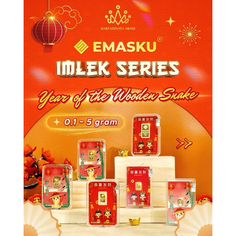 Logam Mulia Emasku Hartadinata 24K edisi Imlek Shio Ular - CNY Chinese New Year of Snake with Bullio
