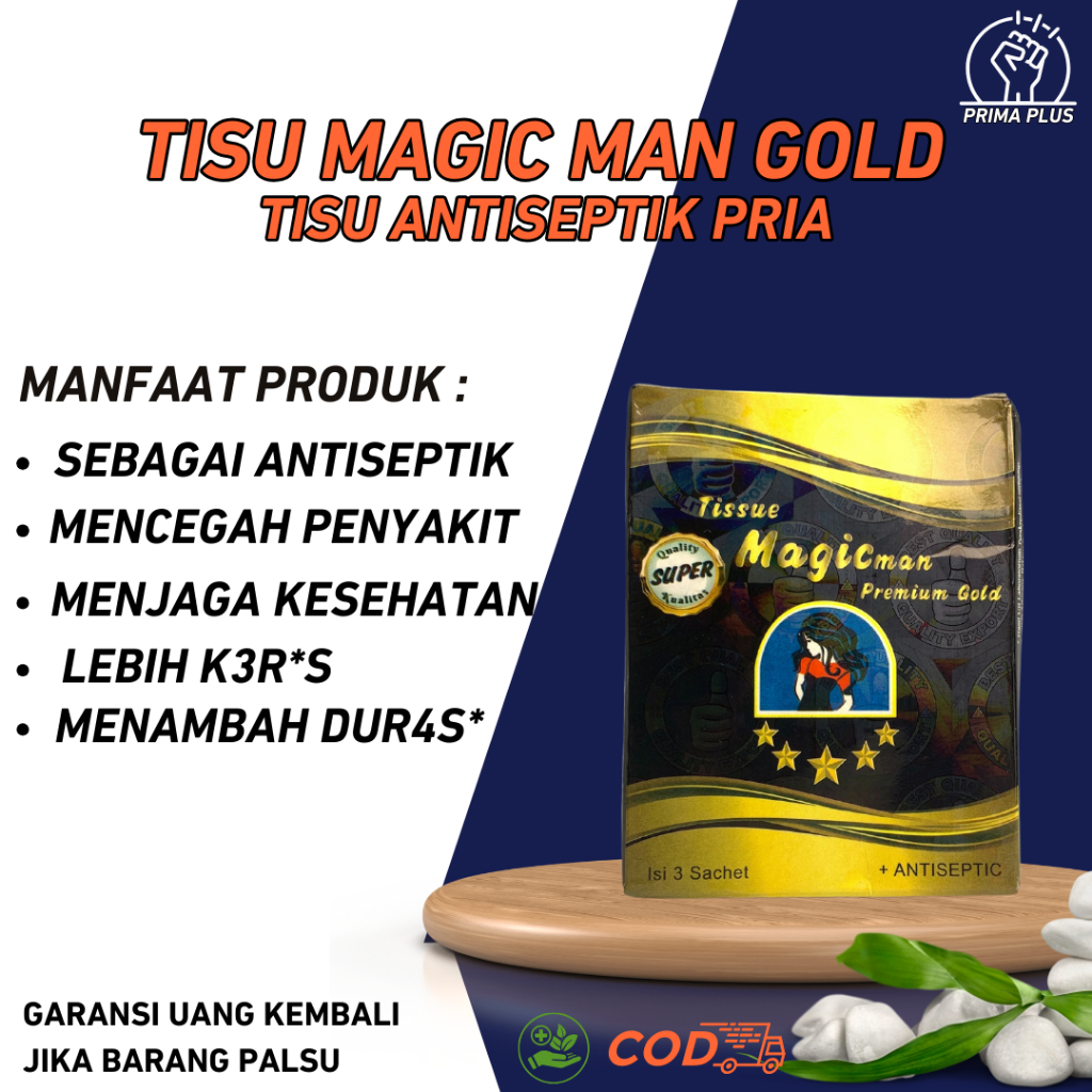 Tisu Magic Super Magicman Gold Tissue Mejik Antiseptic Tahan Lama Tisue Antiseptik Original
