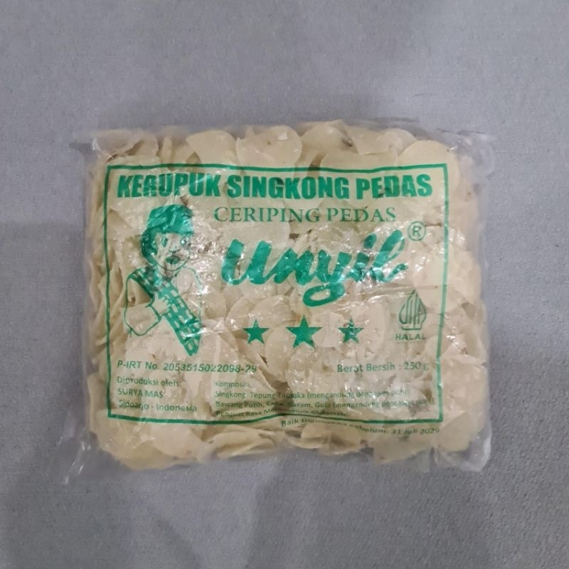 

KERUPUK SINGKONG CAP UNYIL PEDAS MENTAH 250 GRAM CERIPING KETELA