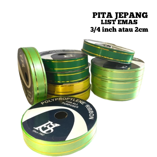 

PITA JEPANG LIST EMAS 2CM ATAU 3/4 INCH | PITA JEPANG ROLL 2 CM PANJANG 14M