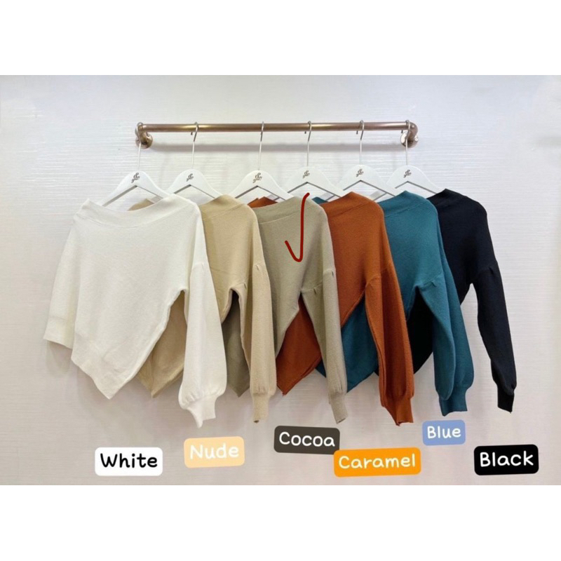 atasan knit one shoulder / top one shoulder / atasan one shoulder