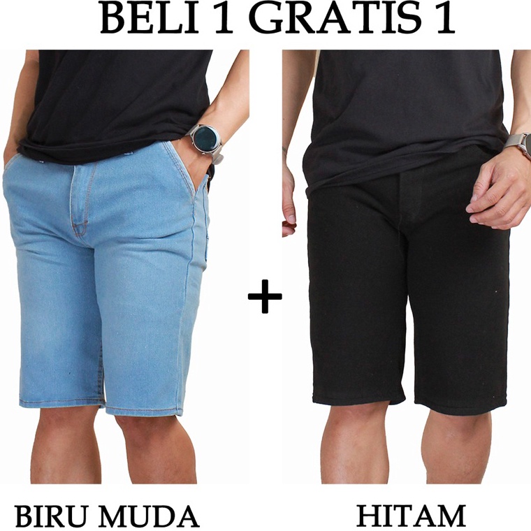 Stok terbatas BELI 1 GRATIS 1 Celana Jeans Pendek Pria 223 TERBARU DI TOKO SHARAHLLECTION