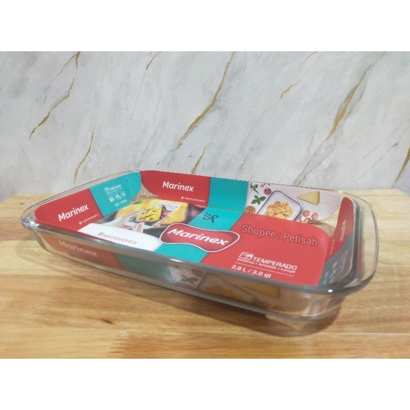 Loyang Kaca Oven Marinex 2,9 Liter / Loyang Marinex Persegi Panjang Besar / Piring Kaca Marinex 2,9 