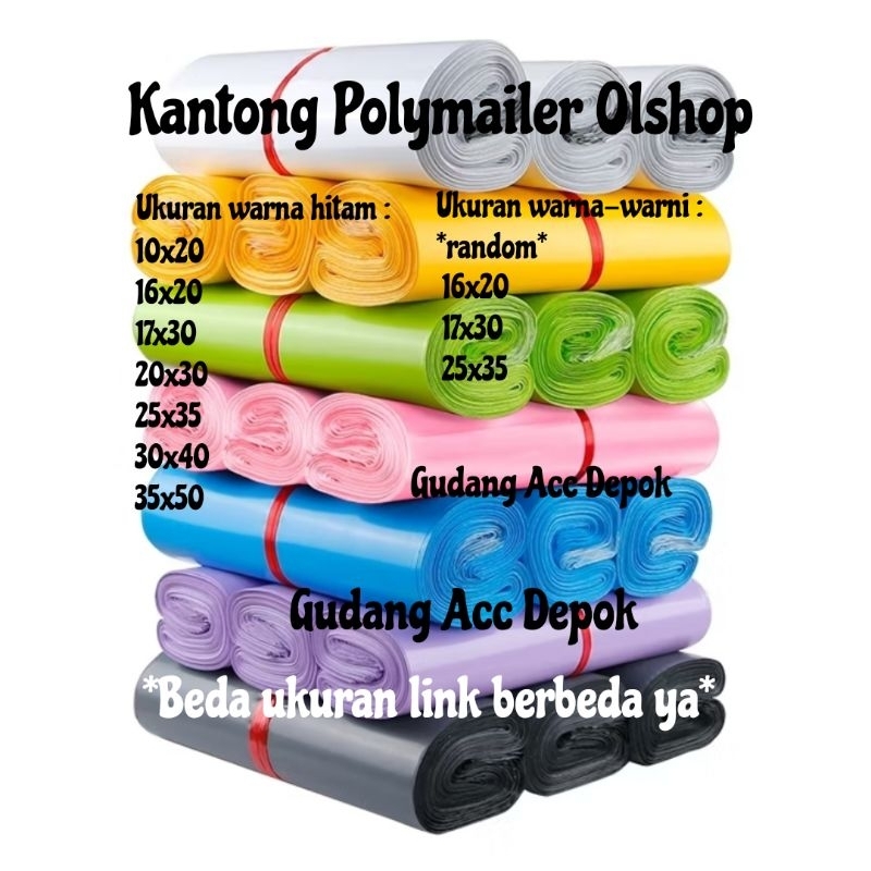 

Kantong Plastik Packing / Amplop Online Shop Ukuran 25x35 Cm Warna Hitam