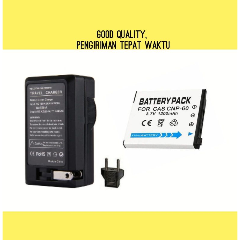 Charger & Baterai Casio Exilim NP-60 NP60 - CNP60 Batre Casan