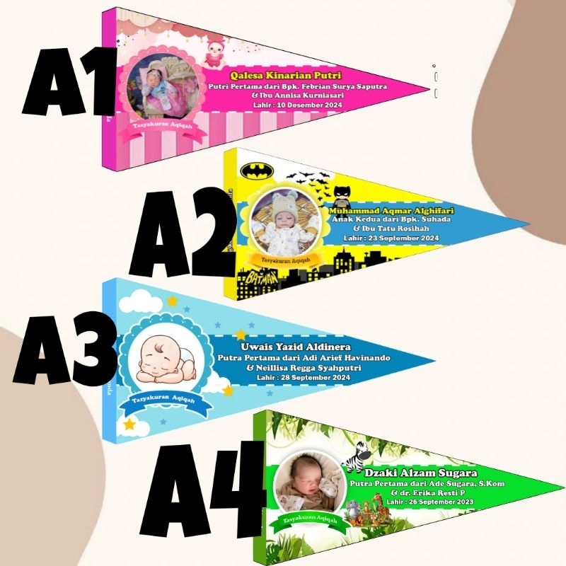 kartu nama aqiqah / bendera aqiqah