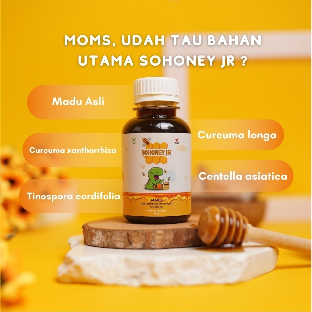 

Sohoney JR Madu Asli Herbal Nafsu Makan Anak | Aman BPOM Atasi Maag & Cacingan Exp 2026 HALAL