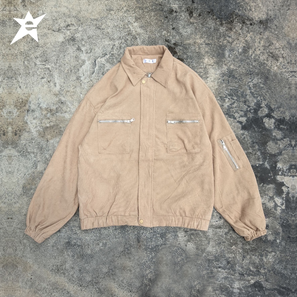 vintage work jacket corduroy brown double pocket