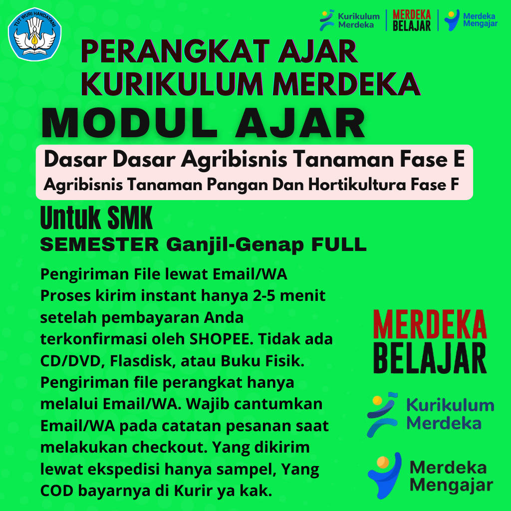

Modul Ajar Agribisnis Tanaman Pangan Dan Hortikultura fase E dan F untuk SMK Kurikulum Merdeka