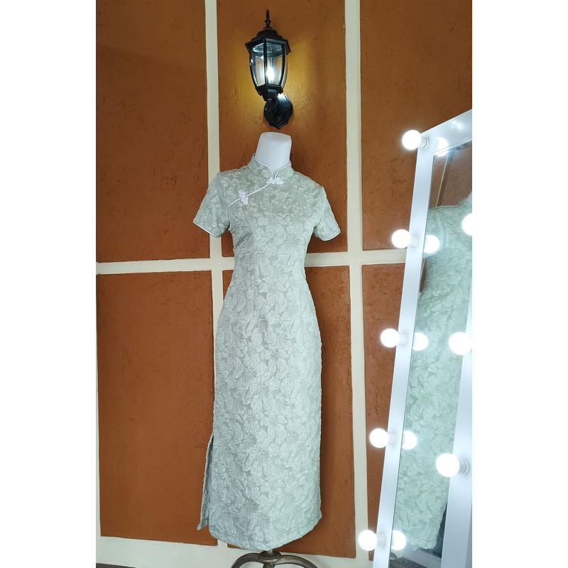 Preloved Cheongsam Qipao Sage Green