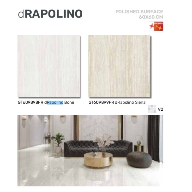 dRapolino Bone Siena polished surface 60x60 roman granit gloss
