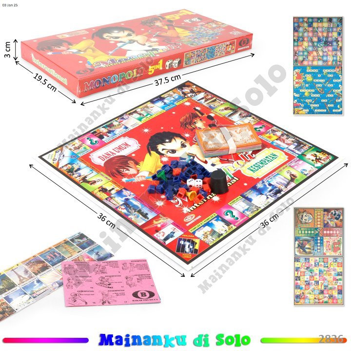 Mainanku Monopoli Internasional 5 In 1 Monopoli