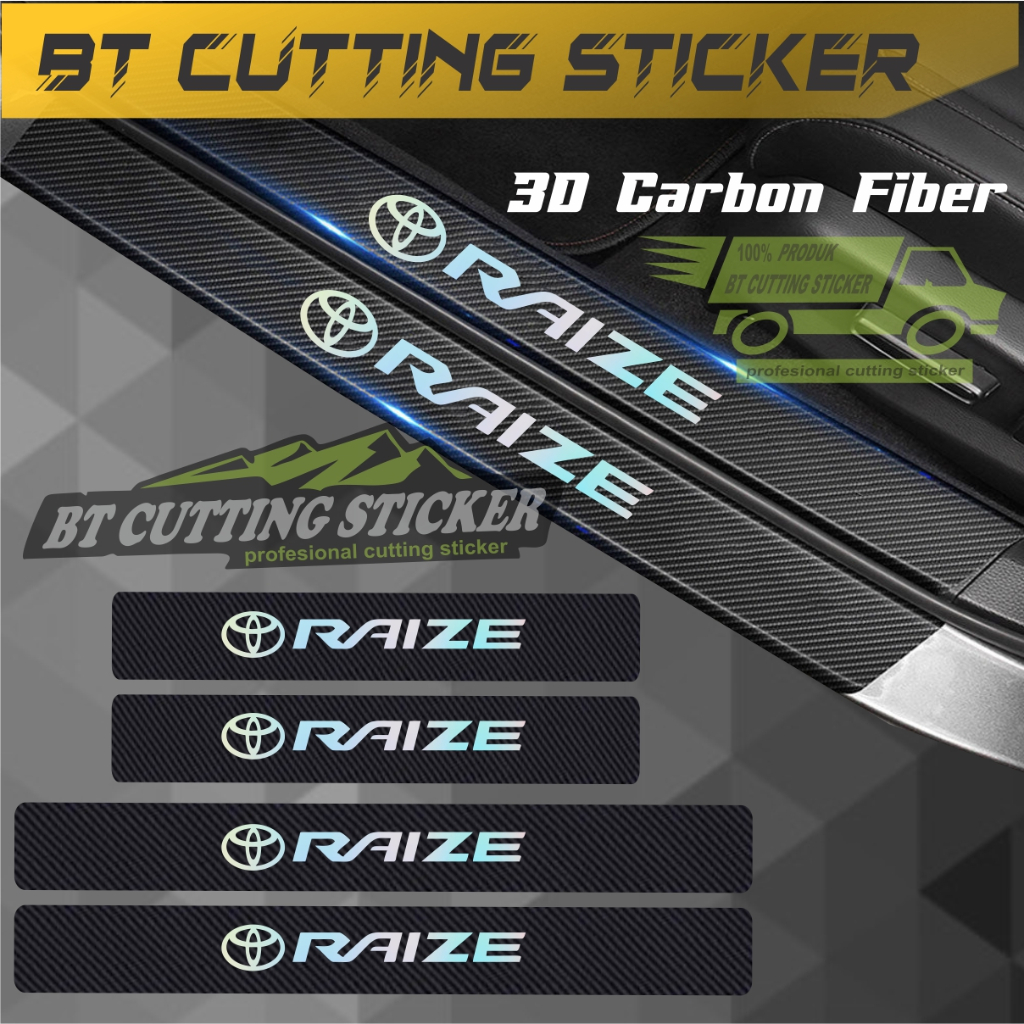 5 PCS sill plate toyota RAIZE / stiker carbon 3D raize / sill plate raize - CRZ