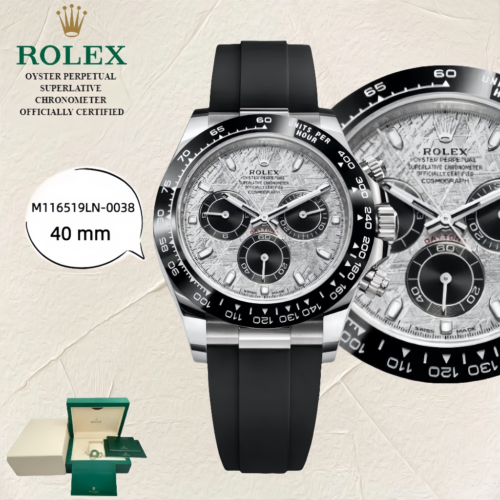 【✅100% Rolex Original】Jam Tangan Rolex pria Rolex Cosmograph meteorit Daytona Series M116519LN-0038 