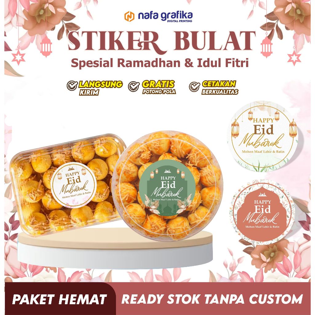 

(READY STOK) STICKER TOPLES KUE KERING BULAT STIKER KEMASAN LEBARAN IDUL FITRI SUDAH CUTTING