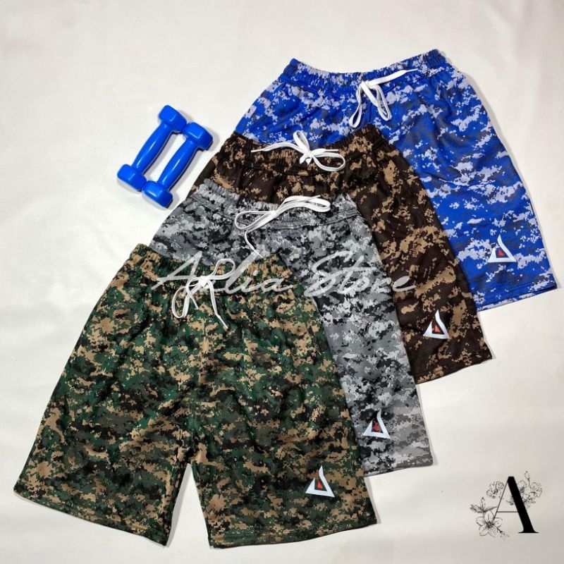 Celana Pendek Boardshort Adidas Motif Loreng Army | Celana Boardshort | Sport Olahraga | Unisex