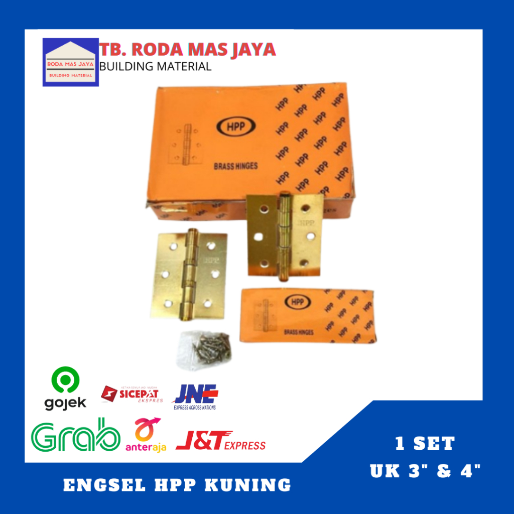 Engsel Lemari / Pintu warna Kuningan 3" & 4"  HPP