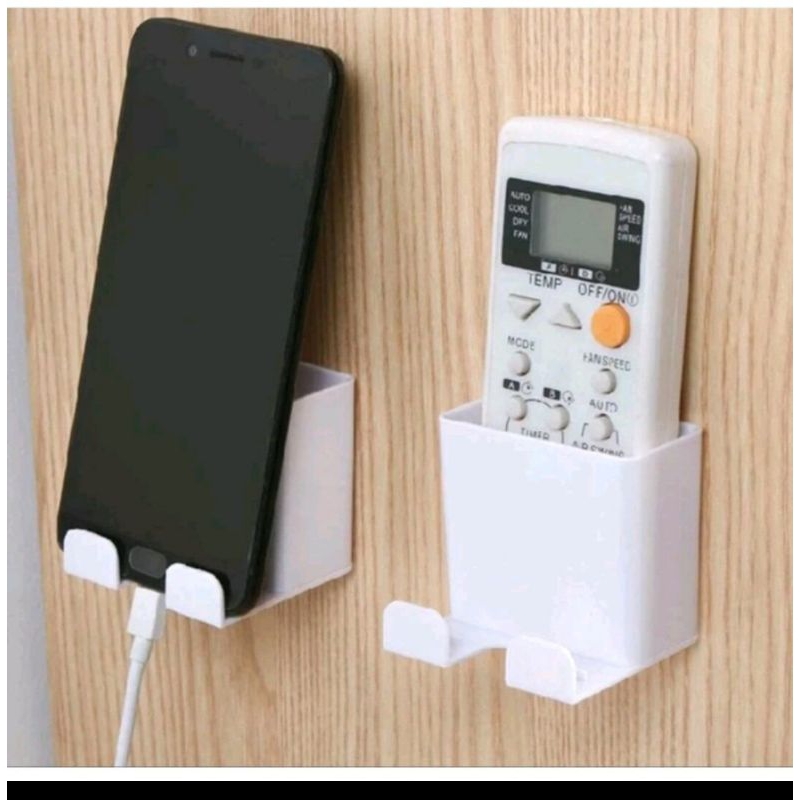 Rak Holder Tempel Dinding 2In1 kotak penyimpanan tempat charger hp remote tv ac