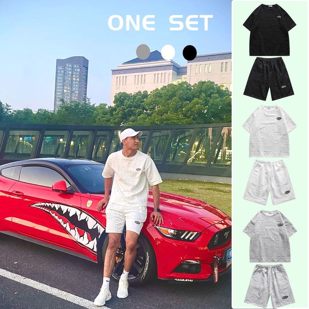 setelan pria satu set baju baju oversize pria baju korean style pria setelan pria import kaos pria