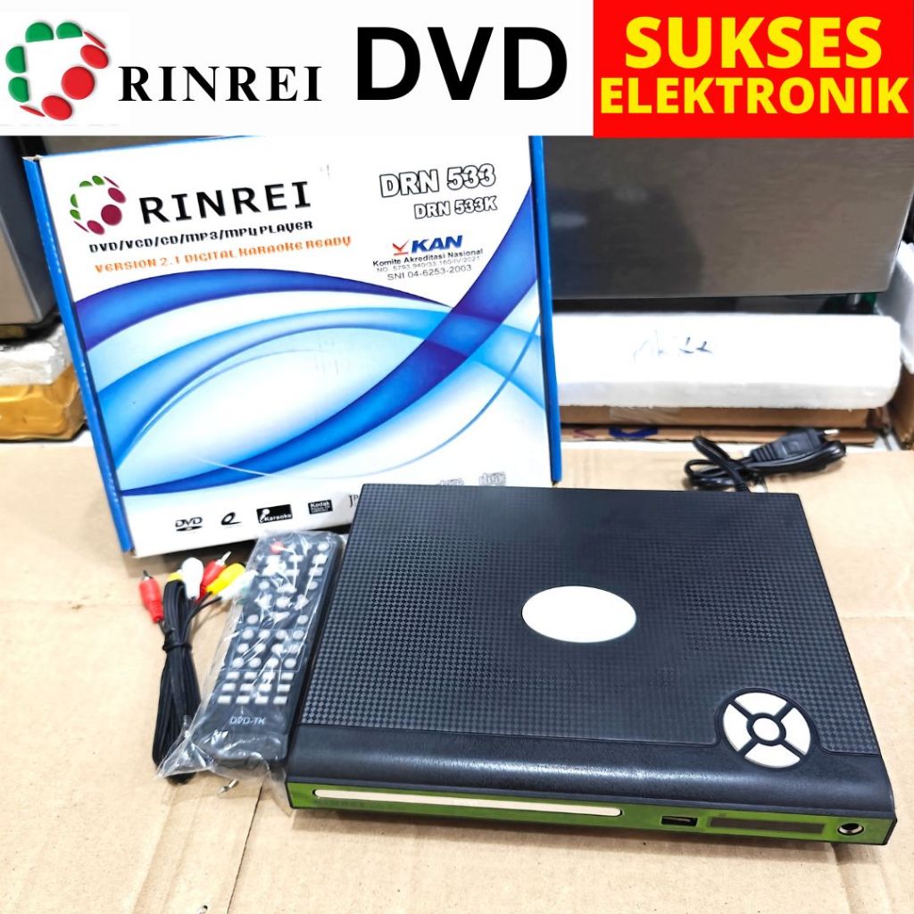DVD PLAYER RINREI DRN-533 CD VCD KASET PEMUTAR VIDEO