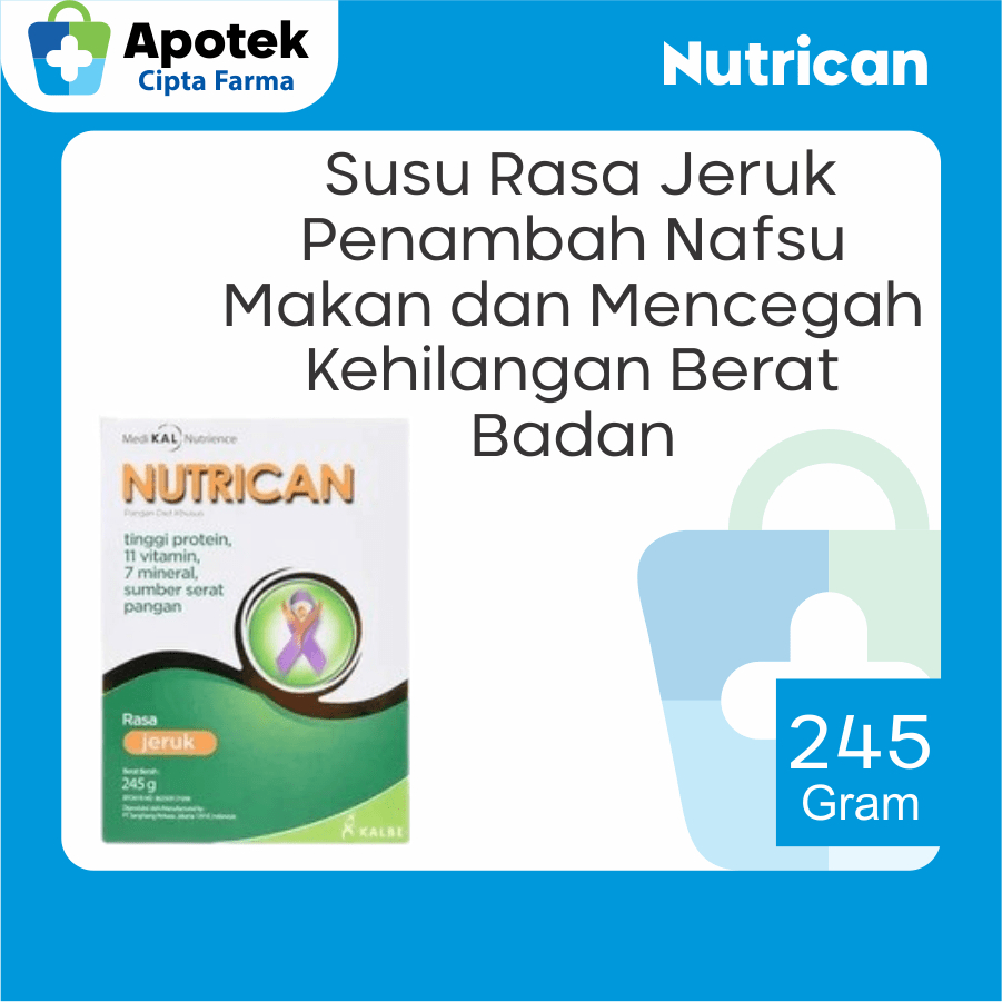 

Nutrican Jeruk Nutrican Susu Kanker Kalbe Protein Omega 3 Vitamin Mineral Susu Penambah Nafsu Makan dan Susu Penambah Berat Badan