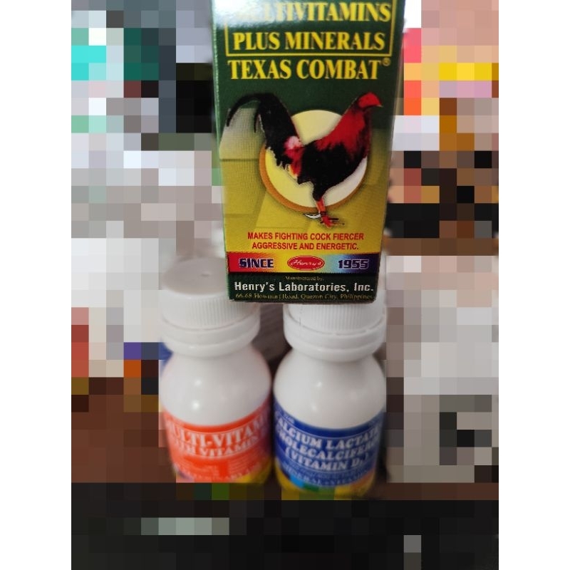Texas combat plus calcium lactate plus multivitamin ayam piliphins untuk rawatan ayam