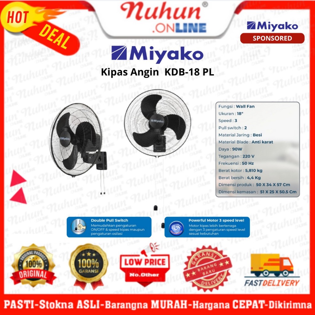 Miyako Kipas KDB 18 Kipas Dinding Besi 18"