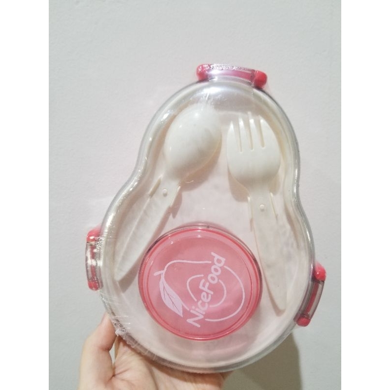 Lunch Box Motif Buah Avocado Free Sendok Garpu | Tempat Makan Tempat Bekal Niceso