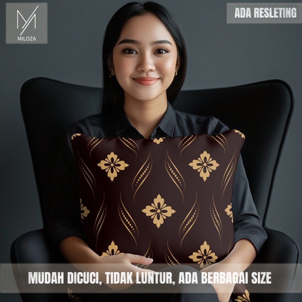 Sarung Bantal Sofa Motif Batik Klasik Mewah  LV 18 - Tebal Kualitas Premium Full Printing Anti Luntu
