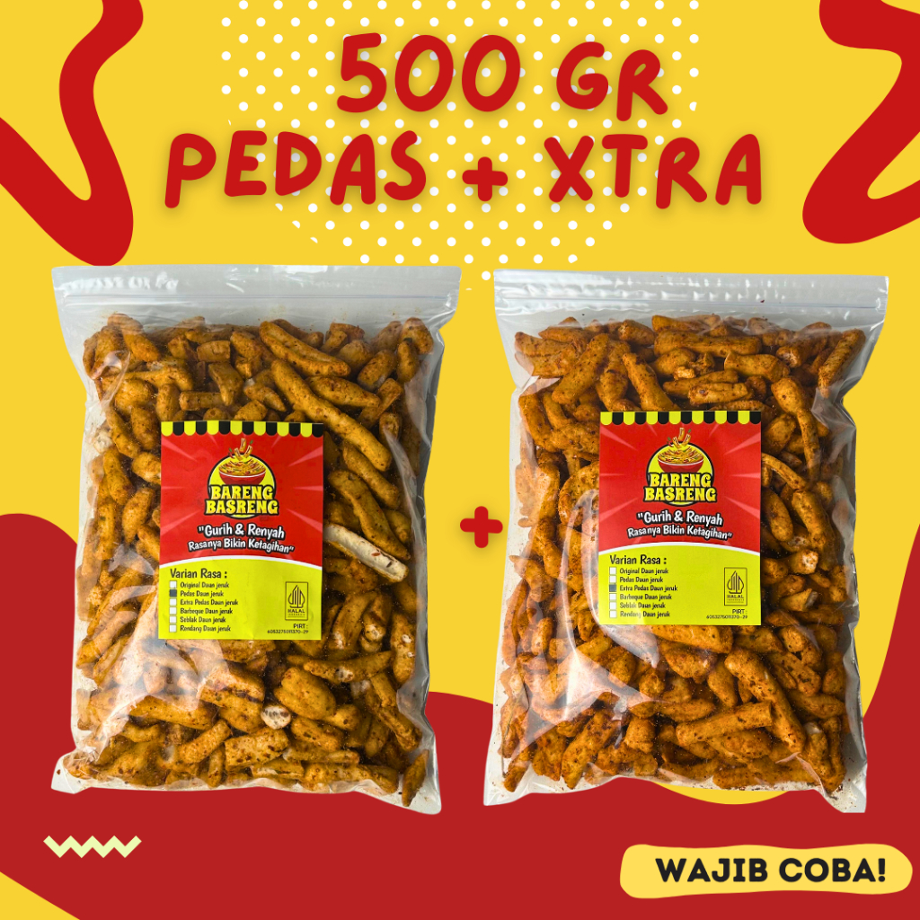 

Combo Basreng Pedas 500Gr Basreng Xtra Pedas 500gr Camilan Jajanan Snack Basreng Pedas Daun jeruk