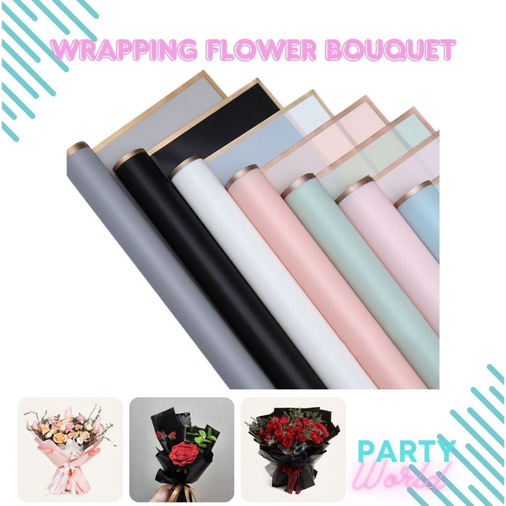 

Kertas Bucket Cellophone Kertas Bouqet Flower Wrapping List Gold