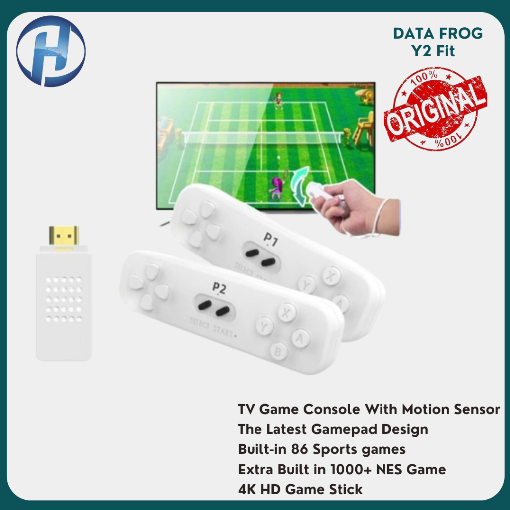 DATA FROG Y2 Fit TV Game Console Interactive Somatosensory Wireless 4K Konsol Game Penginderaan Gera