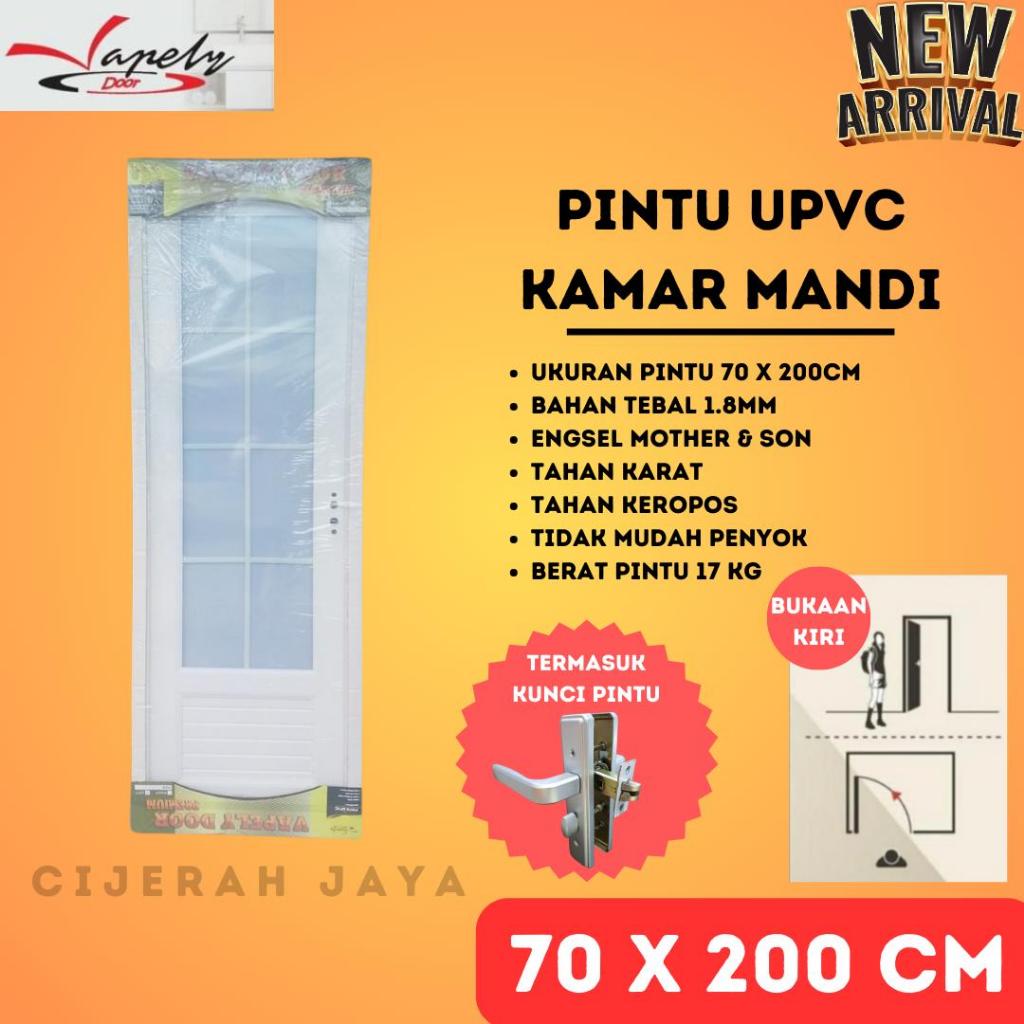 PINTU UPVC KAMAR MANDI TOILET 70X200 / PINTU UPVC TEBAL SERBAGUNA ANTI KEROPOS TAHAN KARAT / PINTU U