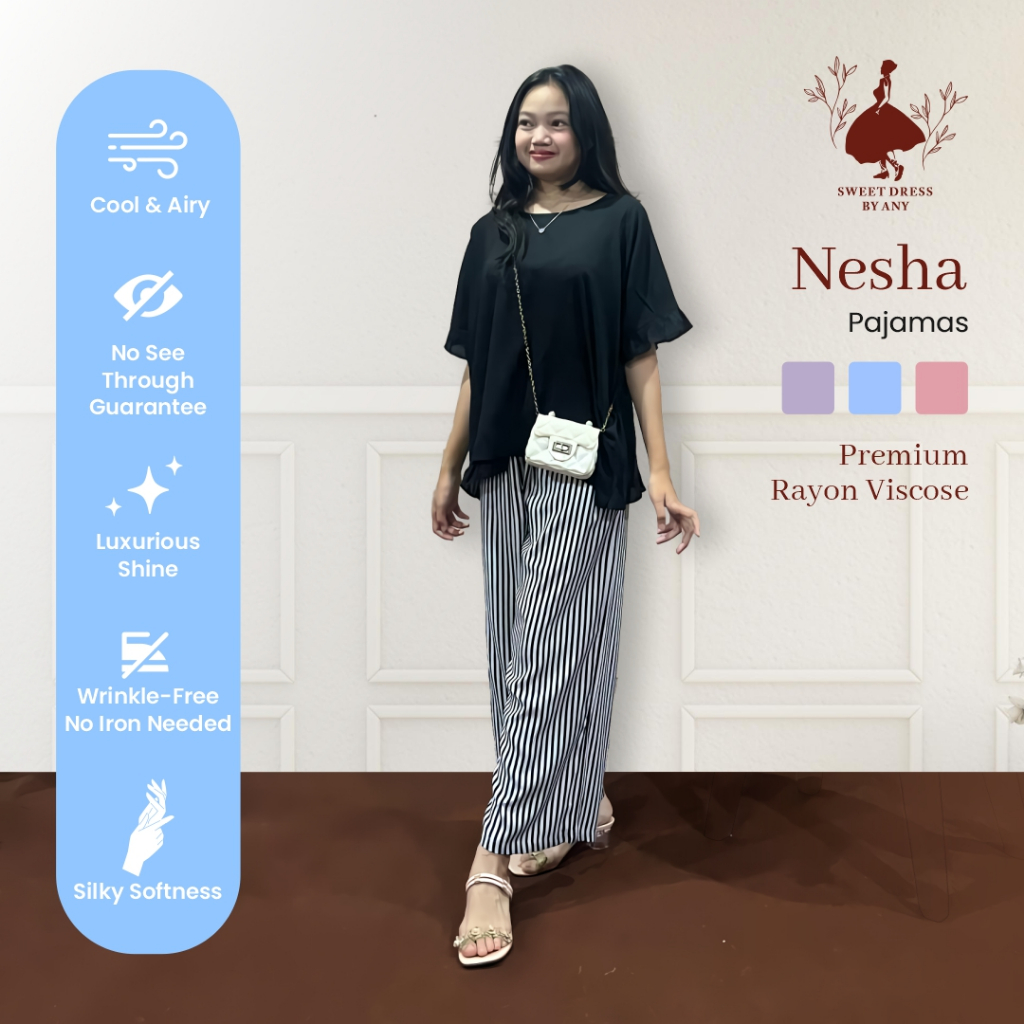 Sweet Dress By ANY | Nesha Pajamas Silky Softness Rayon Viscose Premium