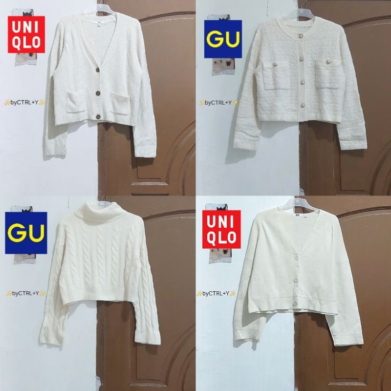 [PRELOVED] PART.3 WHITE CREAM BW CARDIGAN/SWEATER RAJUT PUTIH KREM BW VEST 2IN1 KEPANG TANGAN BALON 