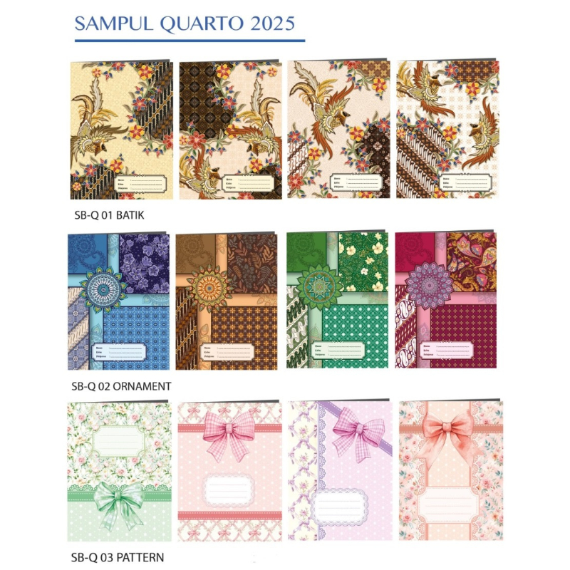 

[1 PAK] Isi 20 Lembar Sampul Buku Tebal Boxy / Kwarto SIMPATY Batik Pattern Bunga Geometrik Ornament