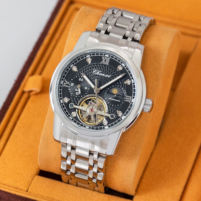 Jam Tangan Pria Anti Air CHENXI 8870G otomatis tahan air Analog rantai Arloji automatic Pria Terbaru