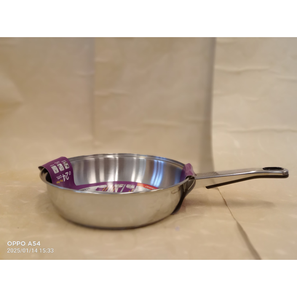 Zebra Stainless Frying Pan 24cm Ceper Penggorengan Baja Tahan Karat WOW 175325 Sultan Grade Cocok un