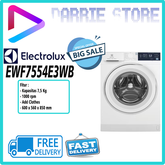 ELECTROLUX EWF7554E3WB Mesin Cuci Front Loading 7.5 KG EWF7554