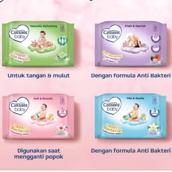[45 sheet] TISSUE BASAH CUSSONS 45 LEMBAR 45S | CUSSONS BABY WIPES PURE & GENTLE | NEWBORN & SENSITI