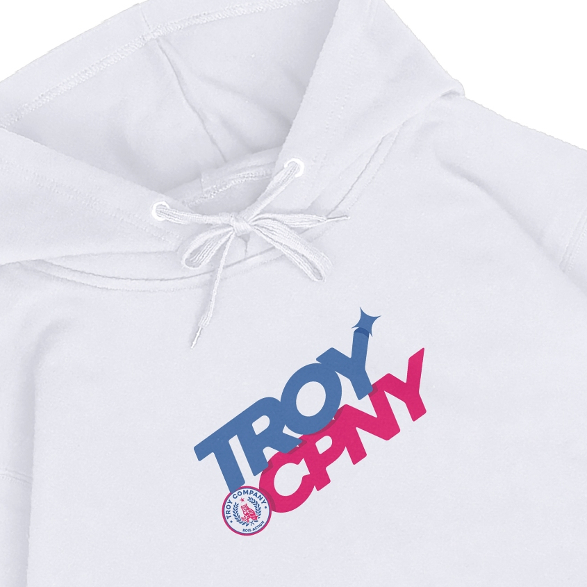 Troy Company Hoodie White Due Colori - Hoodie Pria Putih KH 2835