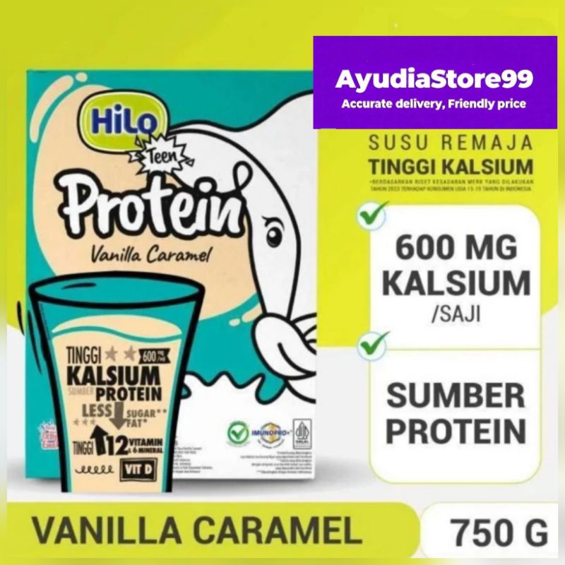 

Hilo Teen Protein Vanilla Caramel 750gr- Susu Tinggi Kalsium - Usia 13-19 Tahun