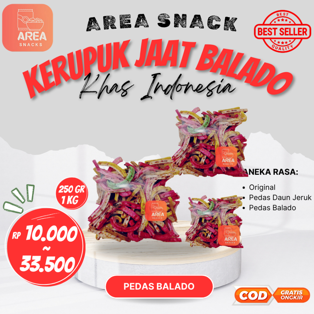 

KERUPUK SEBLAK JAAT BETON PEDAS MANIS BALADO DAUN JERUK VARIAN KEMASAN 500gr 250gr 1 kg
