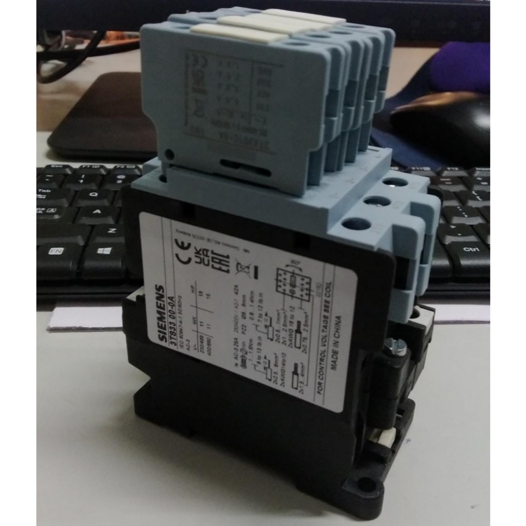 CONTACTOR SIEMENS 3TS33 00-0A + AUX 2NO 2NC EQUIV SIEMENS 3TB43 22E