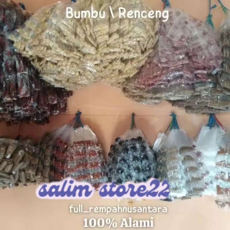 

Bumbu dapur renceng 1 renceng isi 10 bungkus / Runtuy renceng